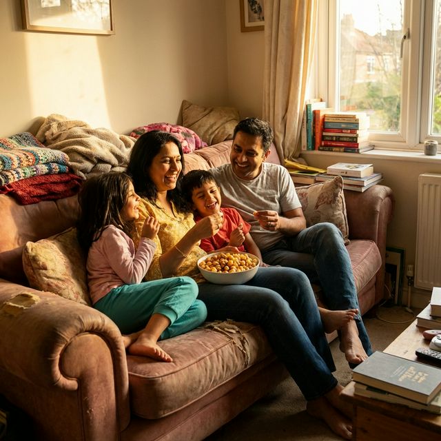 Family Enjoying Makhana