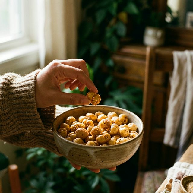 Hand picking a makhana